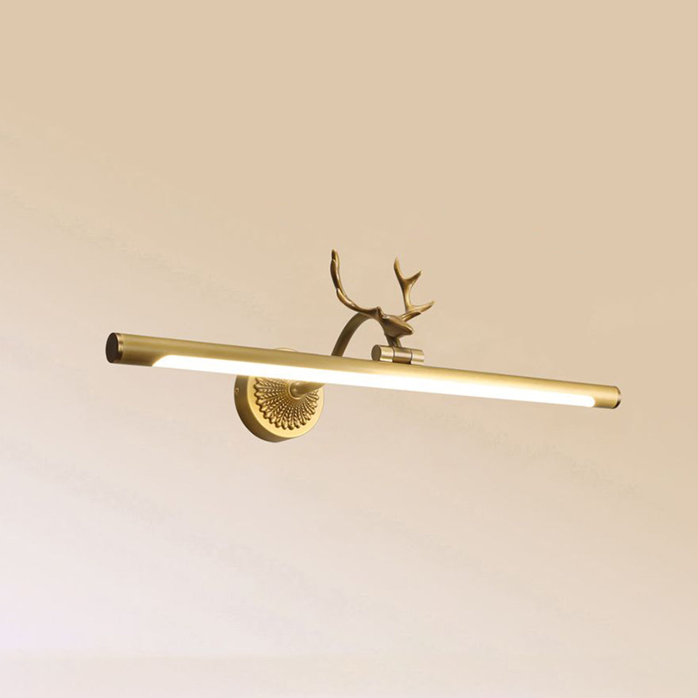 Niragas Modern Staghorn Shaped Vanity Mirror Front Wall Lamp, Black/Brass