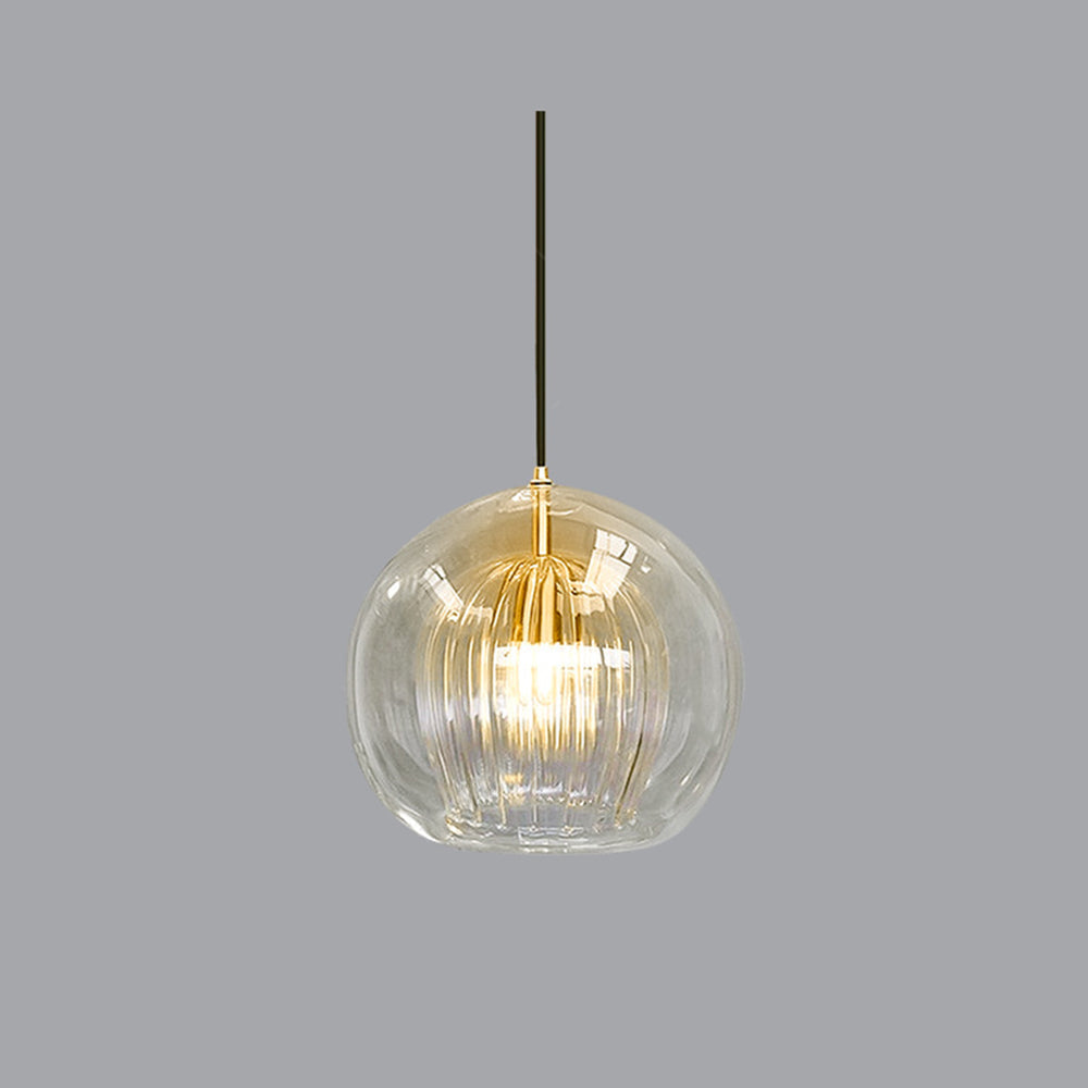 Althio Pendant Light Glass Globe Clear Amber-Neutral Decor