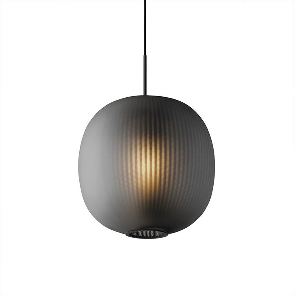 Mitebod Frosted Glass Cylinder Pendant Light, Sandy White/Grey, Metal/Glass