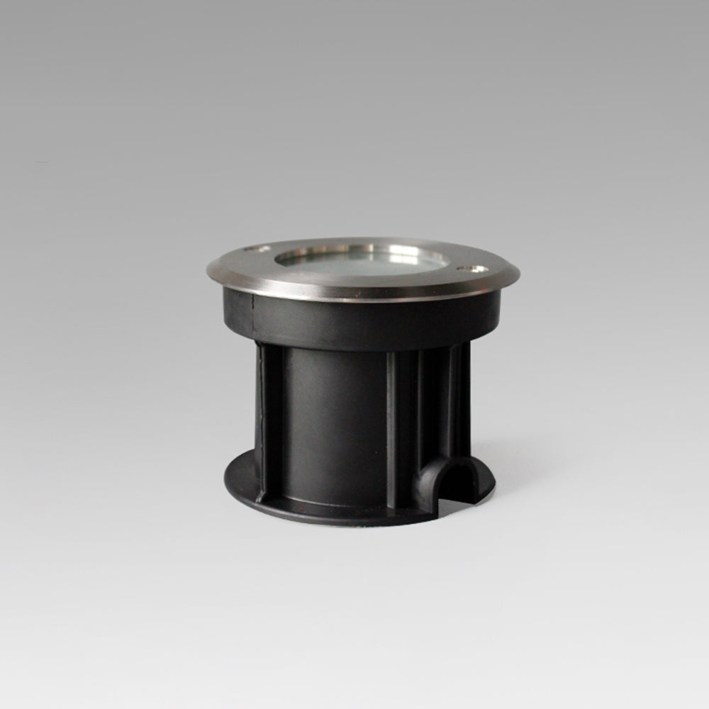 Fikesan Modern Metal Cylindrical Recessed Outdoor Step/Deck Light, Black