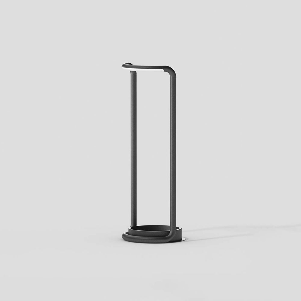 Datisad Minimalist Rectangular Solar LED Outdoor Floor Lamp, Black