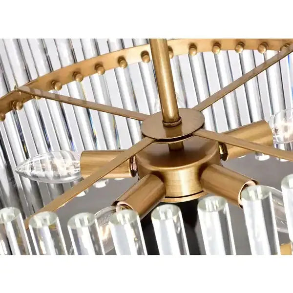 Butumes Modern Ring LED Pendant Lights Clear Glass Brass Living Room/Badroom