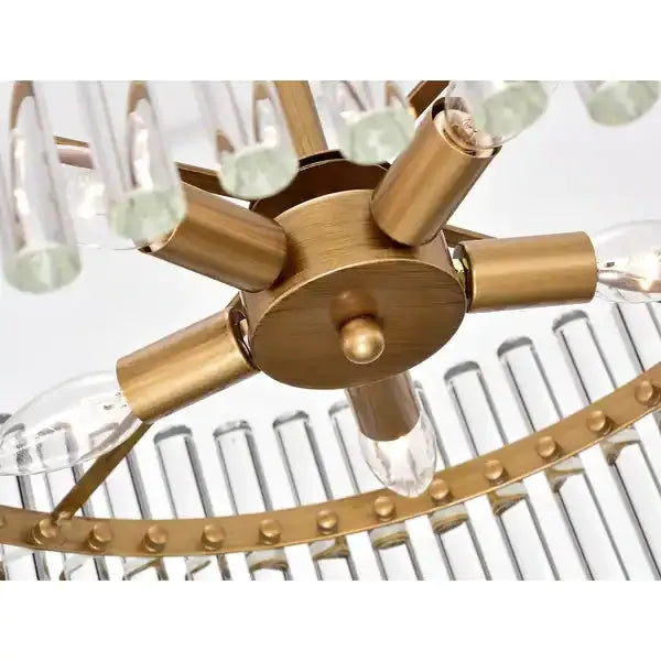 Butumes Modern Ring LED Pendant Lights Clear Glass Brass Living Room/Badroom