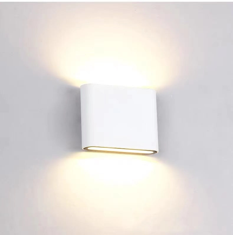 Orix Modern Rectagulart Waterproof Outdoor Wall Lamp, Black/White-Neutral Decor